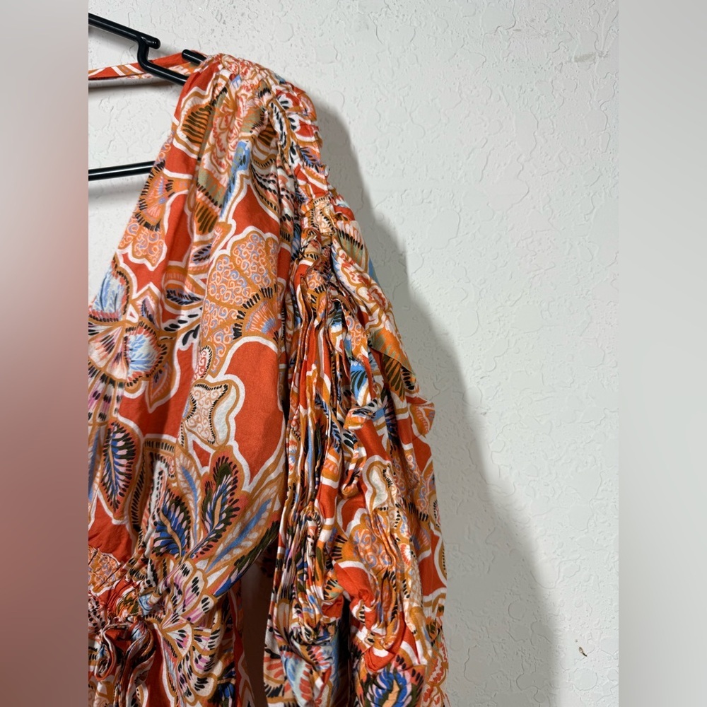Misa Sari Floral Poplin Balloon Sleeve Mini Dress Size Medium - Picture 5 of 10